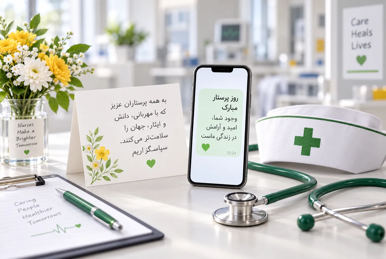 متن های تبریک به پرستاران برای روز پرستار به فارسی و انگلیسی روی موبایل و دفتر و تابلو