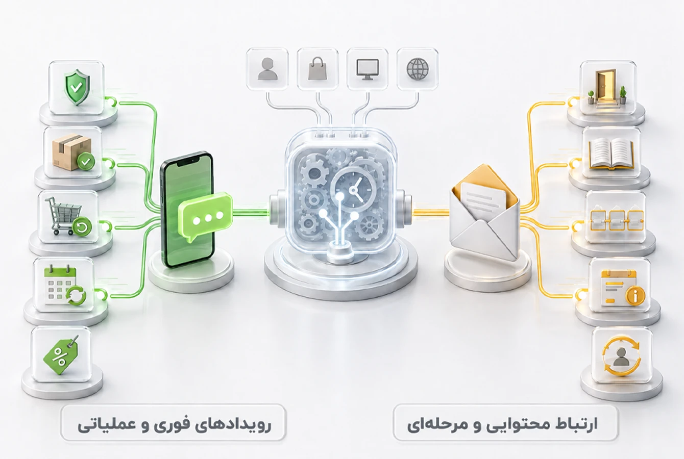پیامک سبز و موبایل و افزونه های پیامکی در کنار ایمیل پاکتی و افزونه های ایمیلی